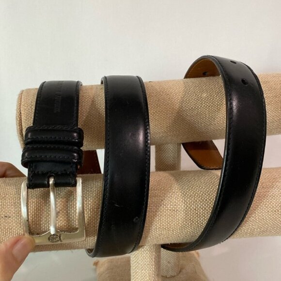Tommy Hilfiger Black Leather Classic Belt Size 36 - Picture 5 of 13